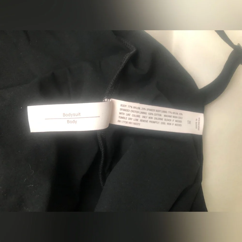 Auden Black Thong Bodysuit